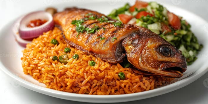 Jollof with fried fish